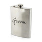Stainless Steel Hip Flask - Groom - hanrattycraftsgifts.co.uk