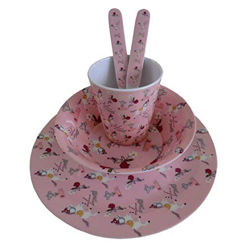 Toddlers Pony Print Melamine Set - hanrattycraftsgifts.co.uk