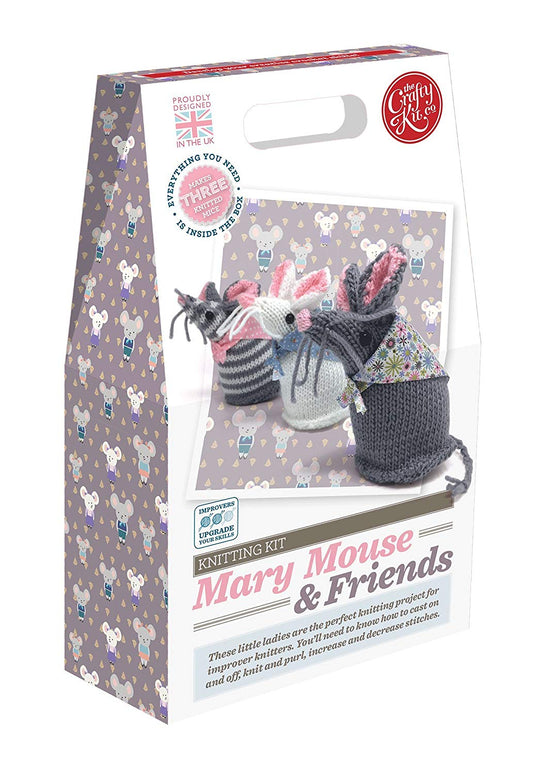 The Crafty Kit Company Knitting Kit Mary Mouse - hanrattycraftsgifts.co.uk