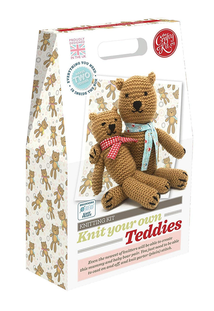 The Crafty Kit Company Knitting Kit Knit your own Teddies - hanrattycraftsgifts.co.uk