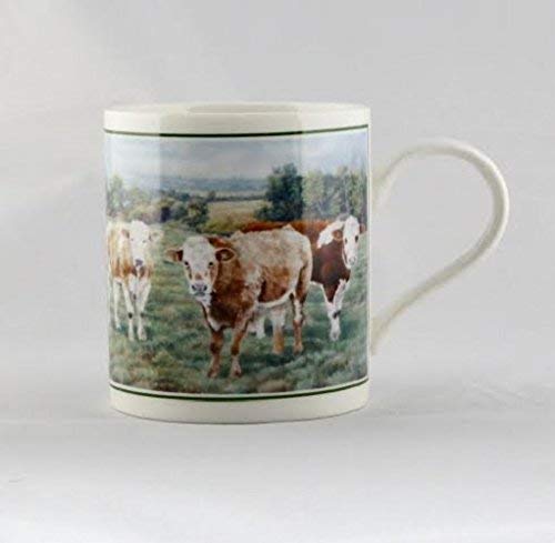 Cachet Cows Farm Animal Fine Art Watercolour China Gift Mug - hanrattycraftsgifts.co.uk