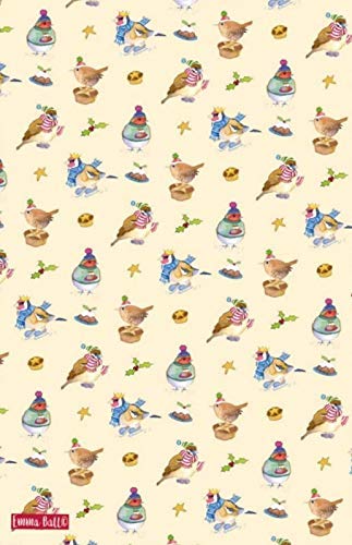 Emma Ball "Christmas Birds, Pure cotton tea towel. - hanrattycraftsgifts.co.uk