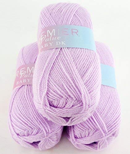 king cole  PREMIER VALUE BABY DOUBLE KNIT YARN WOOL ACRYLIC 3 PACK (3 X 100G) - LILAC - hanrattycraftsgifts.co.uk