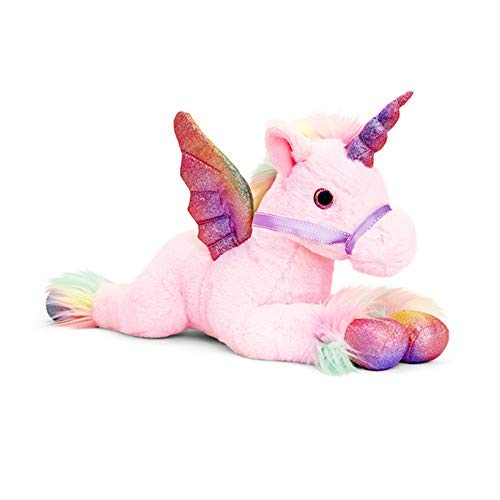 Keel Toys Pegasus Plush Toy (One Size) (Pink) - hanrattycraftsgifts.co.uk