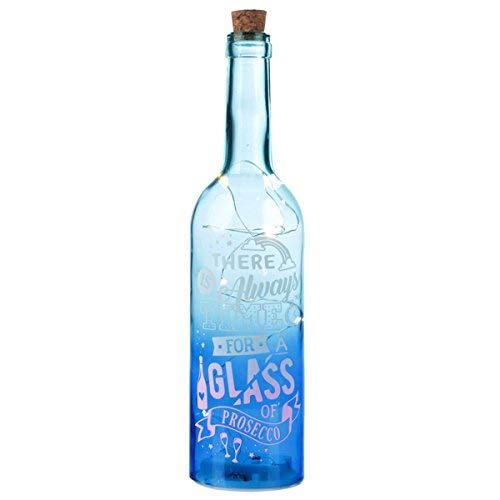 Decorative LED Glass Bottle Light - Prosecco Slogan - hanrattycraftsgifts.co.uk