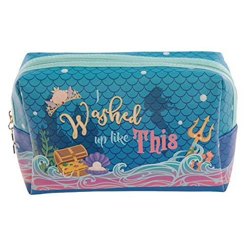 Pukinator Handy PVC Make Up Toilette Wash Bag - Mermaid Slogan - hanrattycraftsgifts.co.uk