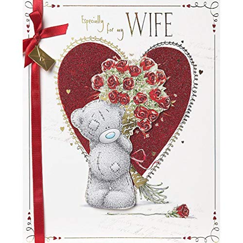 Me To You Bear Wife Handmade Valentines Day Card - hanrattycraftsgifts.co.uk