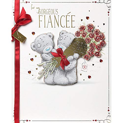 Me To You Bear Gorgeous Fiancee Handmade Valentines Day Card - hanrattycraftsgifts.co.uk