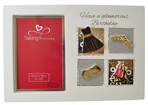 Talking Pictures Sorbet Collection 6" x 4" Photo Frame - Glamorous Birthday - hanrattycraftsgifts.co.uk