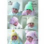 King Cole 6 Baby Hats Comfort Chunky Knitting Pattern 3391 by King Cole - hanrattycraftsgifts.co.uk