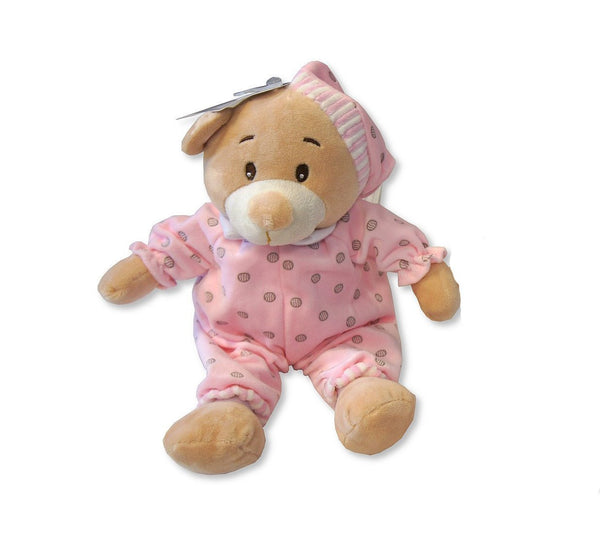 Baby Girls Plush Pink Pyjama Teddy Bear - hanrattycraftsgifts.co.uk