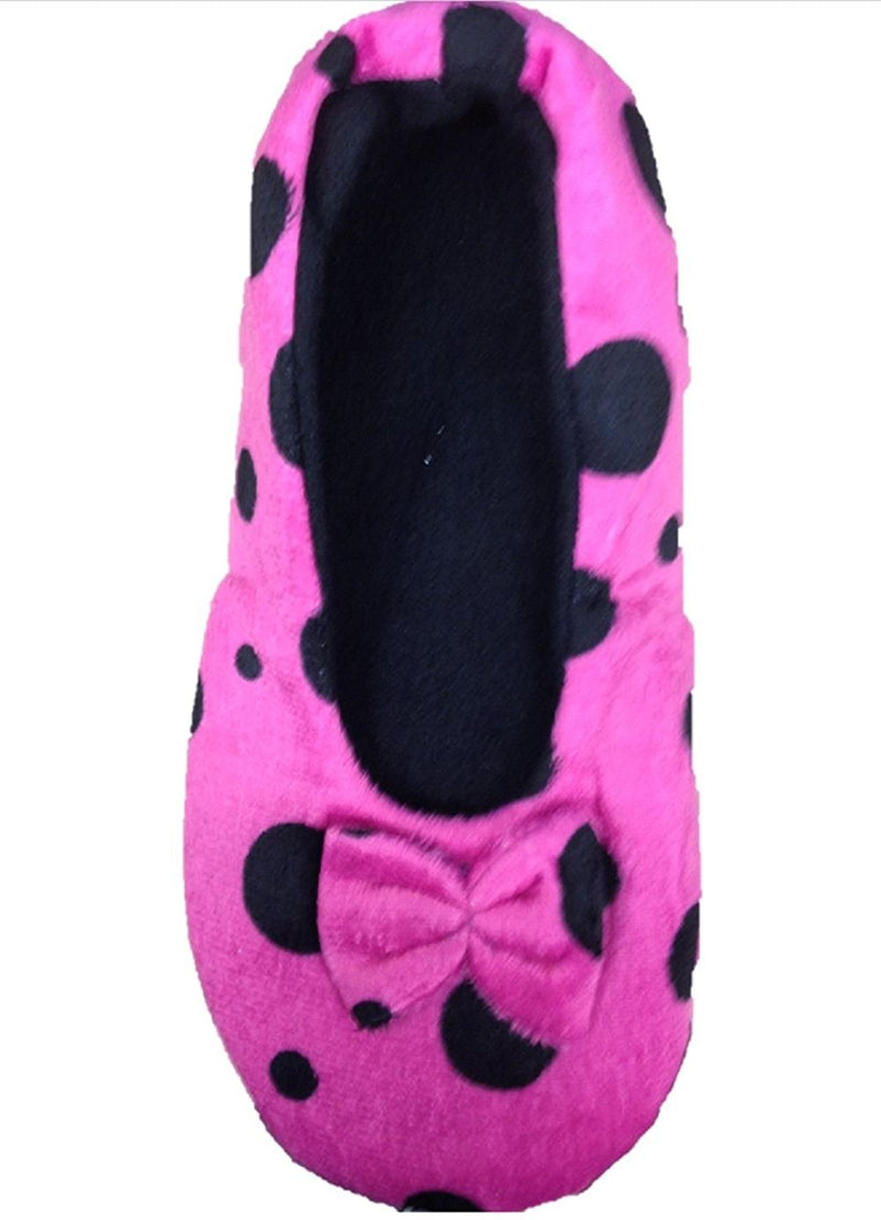Ladies Tootsies Ballerina Slippers SK818 Pink Spot - hanrattycraftsgifts.co.uk