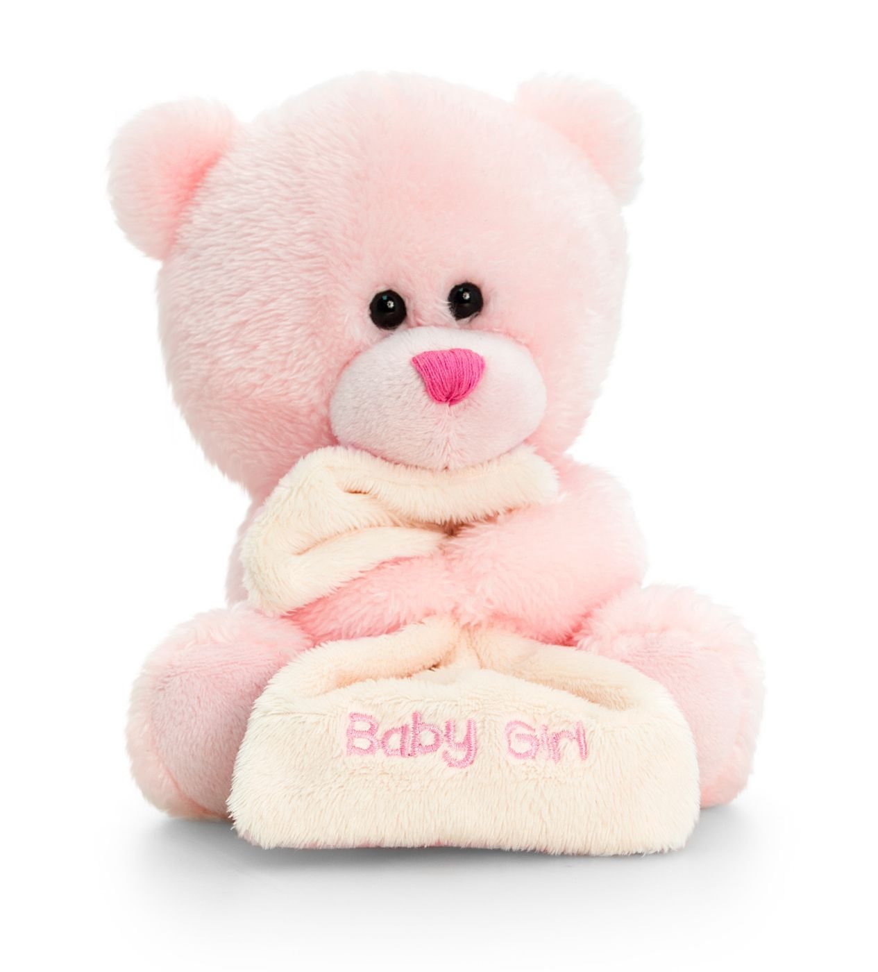 Keel 14cm Pipp the Bear with Blanket in Pink cuddly toy - hanrattycraftsgifts.co.uk