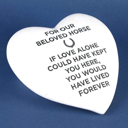 Beloved Horse Stone Graveside Memorial Heart Ornament