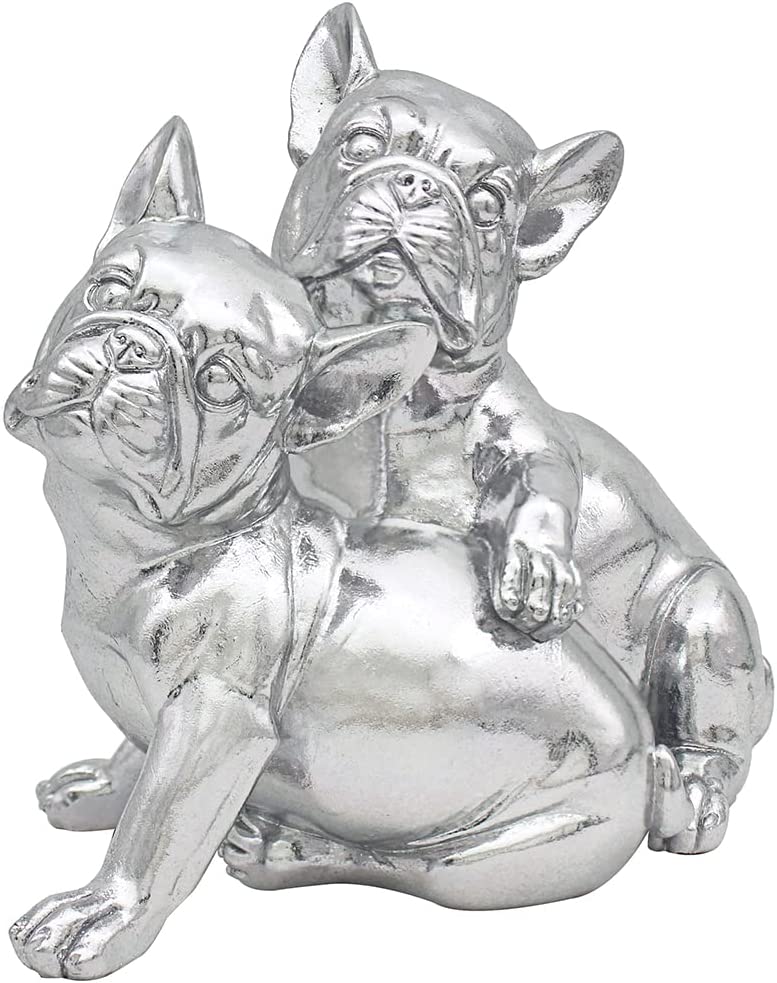 Silver Art Pair of French Bulldogs Dog Ornament by Lesser & Pavey
