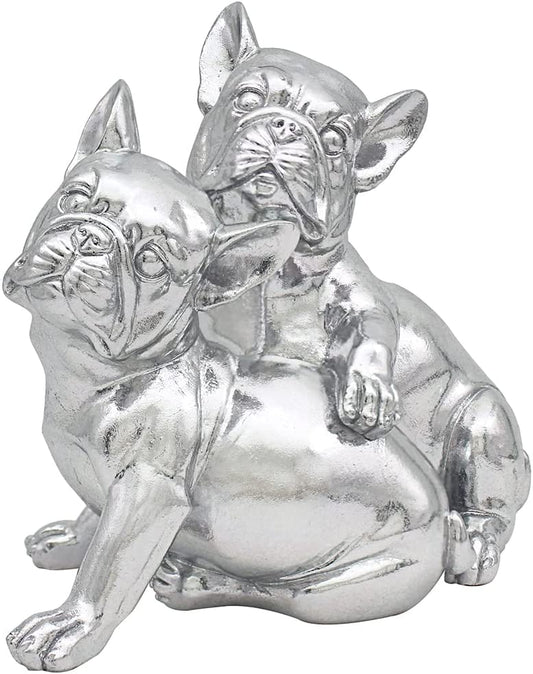 Silver Art Pair of French Bulldogs Dog Ornament by Lesser & Pavey