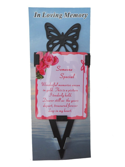 Someone Special Memorial Laminated Card With Butterfly Stake Holder And Special Message By Homestreet - hanrattycraftsgifts.co.uk
