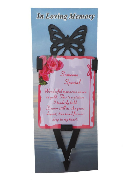 Someone Special Memorial Laminated Card With Butterfly Stake Holder And Special Message By Homestreet - hanrattycraftsgifts.co.uk