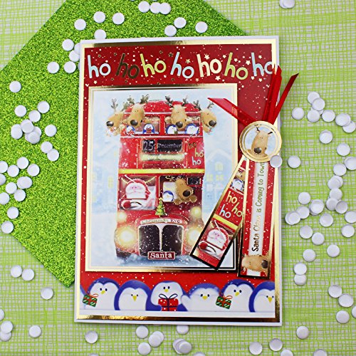 The Christmas Bus Is Coming - Luxury Topper Set - Makes 2 Cards - hanrattycraftsgifts.co.uk