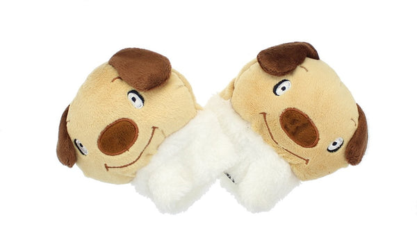 Cute Kids Soft Fleecey Warm Fingerless Animal Gloves - Teddy Bear, Dog, Bunny Rabbit, Mouse, Cat - hanrattycraftsgifts.co.uk