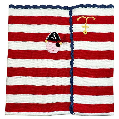 pirate pram blanket 65cm x 75cm - hanrattycraftsgifts.co.uk