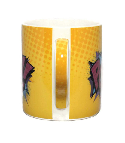 Superhero Comic Style Pow! Fine China Mug - hanrattycraftsgifts.co.uk