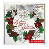 Colouring Therapy, Christmas Premium Adult Colouring Book - 60 Designs to Colour - Size 210mm x 210mm - hanrattycraftsgifts.co.uk