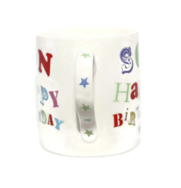 Son Happy Birthday China Gift Mug - hanrattycraftsgifts.co.uk
