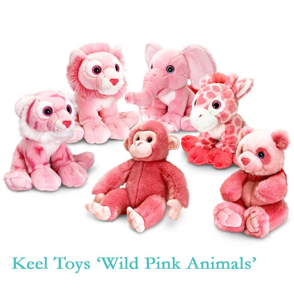Wild Pink Animals - Monkey, Bear, Elephant, Lion, Tiger or Giraffe (Lion) - hanrattycraftsgifts.co.uk