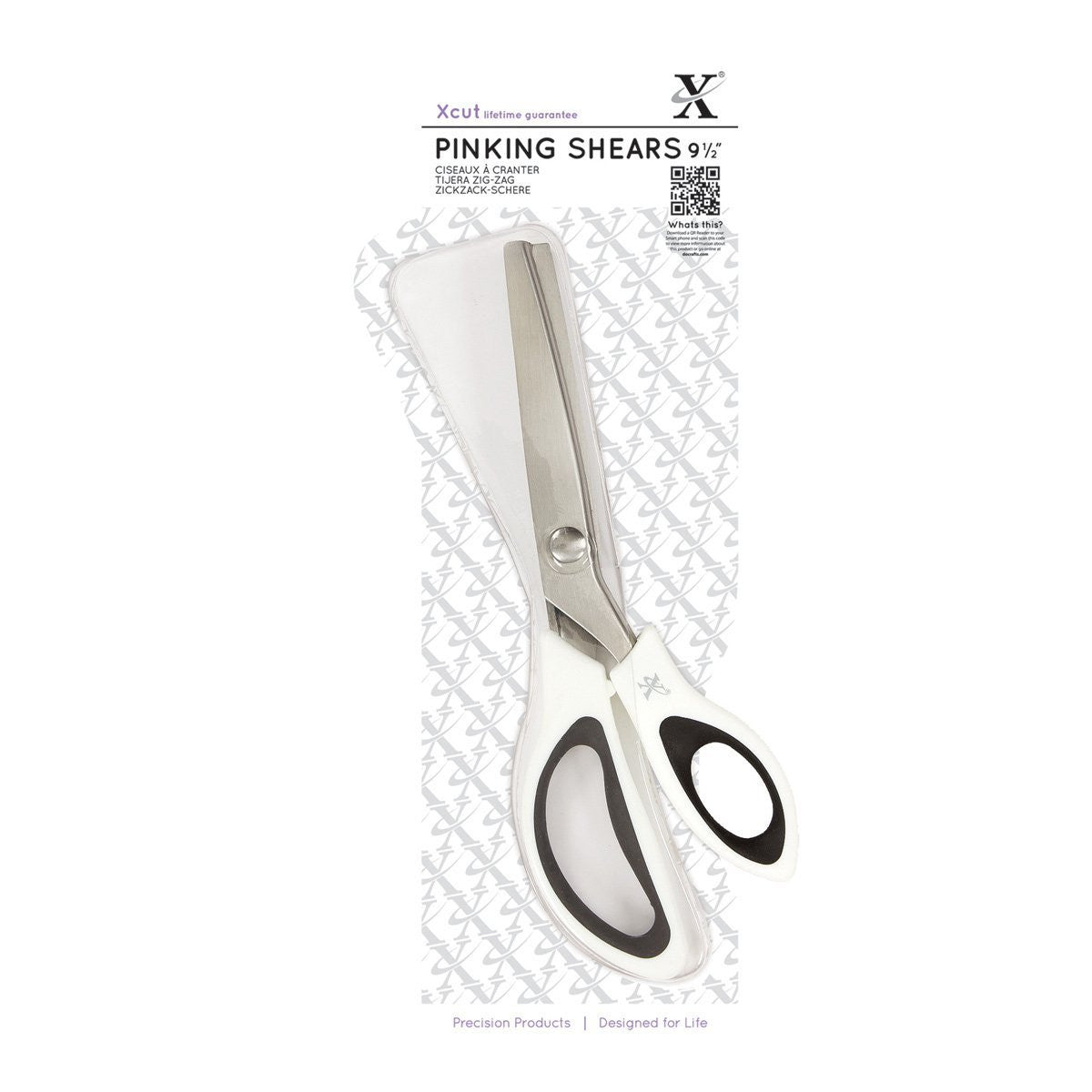 Xcut 9-1/2-inch Pinking Shears, Silver/ White/ Black - hanrattycraftsgifts.co.uk