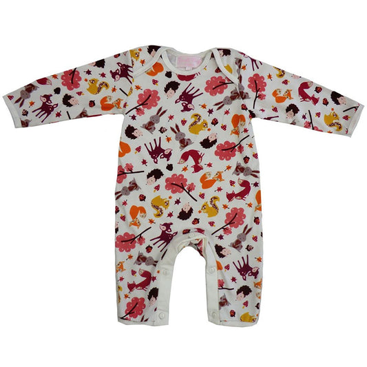 woodland creatures jumpsuit 0 - 6 months - hanrattycraftsgifts.co.uk