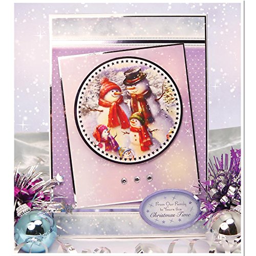 Luxury Topper Set: Frosty's Family - Adorable Scorable Snowman Christmas Card - hanrattycraftsgifts.co.uk