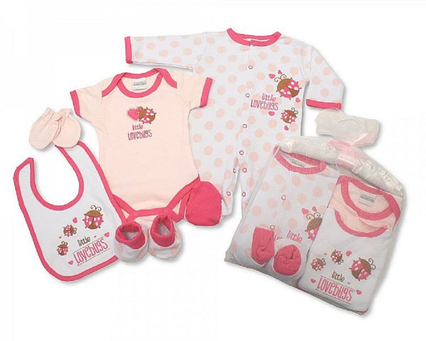 5 Piece Baby Gift Set With Embroidery and Applique - 0/3 Months - hanrattycraftsgifts.co.uk
