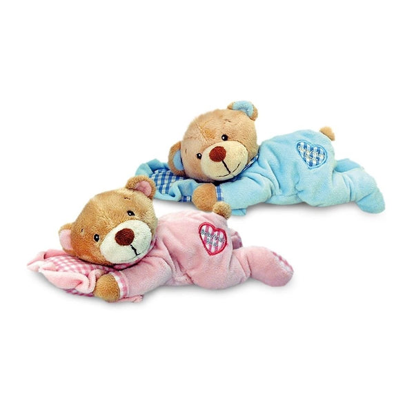 Nursery Bear with Pillow PINK soft toy - hanrattycraftsgifts.co.uk