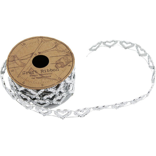 Chunky Heart Craft Ribbon - 2m - hanrattycraftsgifts.co.uk