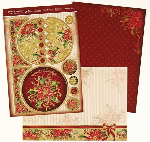 hunkydory adorable scorable luxury card collection classic christmas poinsettia bloom - hanrattycraftsgifts.co.uk