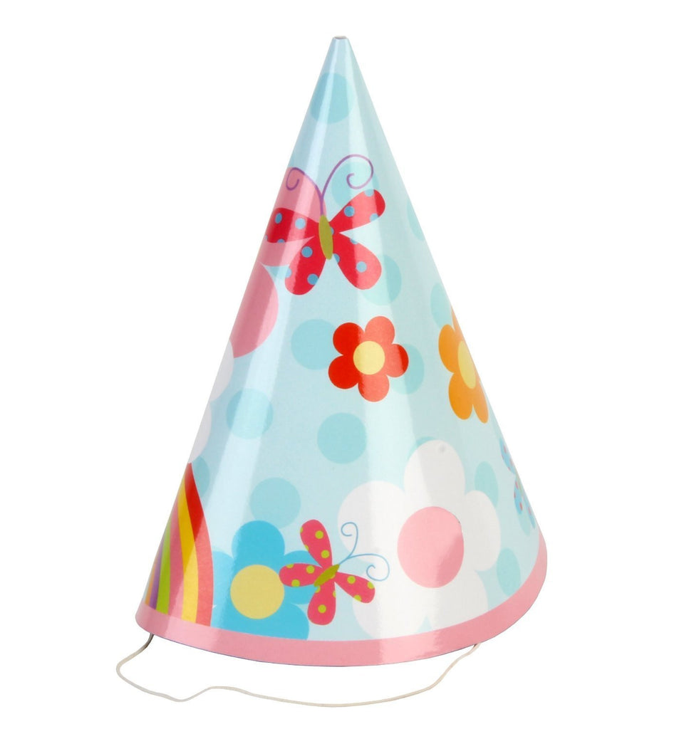 Kiddiwinks Pack of 8 Party Hats - Girl Design - hanrattycraftsgifts.co.uk