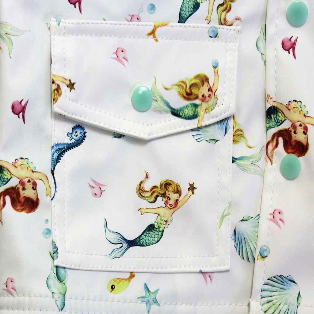 Powell Craft Girls Mermaid Raincoat White - hanrattycraftsgifts.co.uk