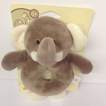 Elli & Raff Plush Ring Rattle (Pair) Elephant & Giraffe - hanrattycraftsgifts.co.uk