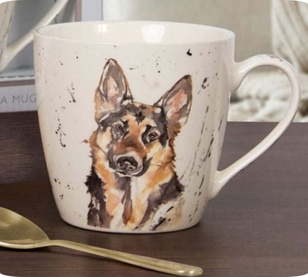 The Leonardo Collection  Man's Best Friend Fine Bone China Mug with German Lettering