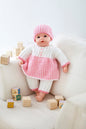 King Cole Double Knit Knitting Pattern Doll Top Pants Jacket Bootees & Hat (5924)