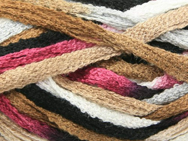 King Cole Krystal Scarf yarn 100g Raspberry Ripple 698 - hanrattycraftsgifts.co.uk