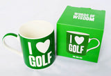 I Heart Love Golf Mug Fathers Day Birthday Mens Golfing Him Gift Cup Dad Present - hanrattycraftsgifts.co.uk