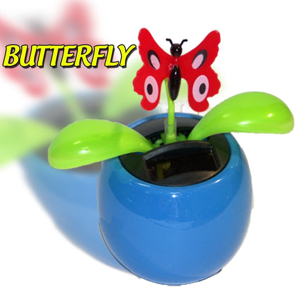SOLAR POWERED FLIP FLAP TOYS DANCING ORNAMENT FLOWERS BUTTERFLY - hanrattycraftsgifts.co.uk