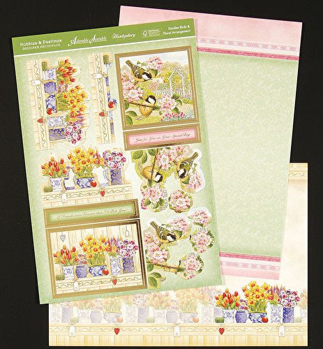 hunkydory adorable scorableldesigner decoupage garden birds & floral arrangement - hanrattycraftsgifts.co.uk