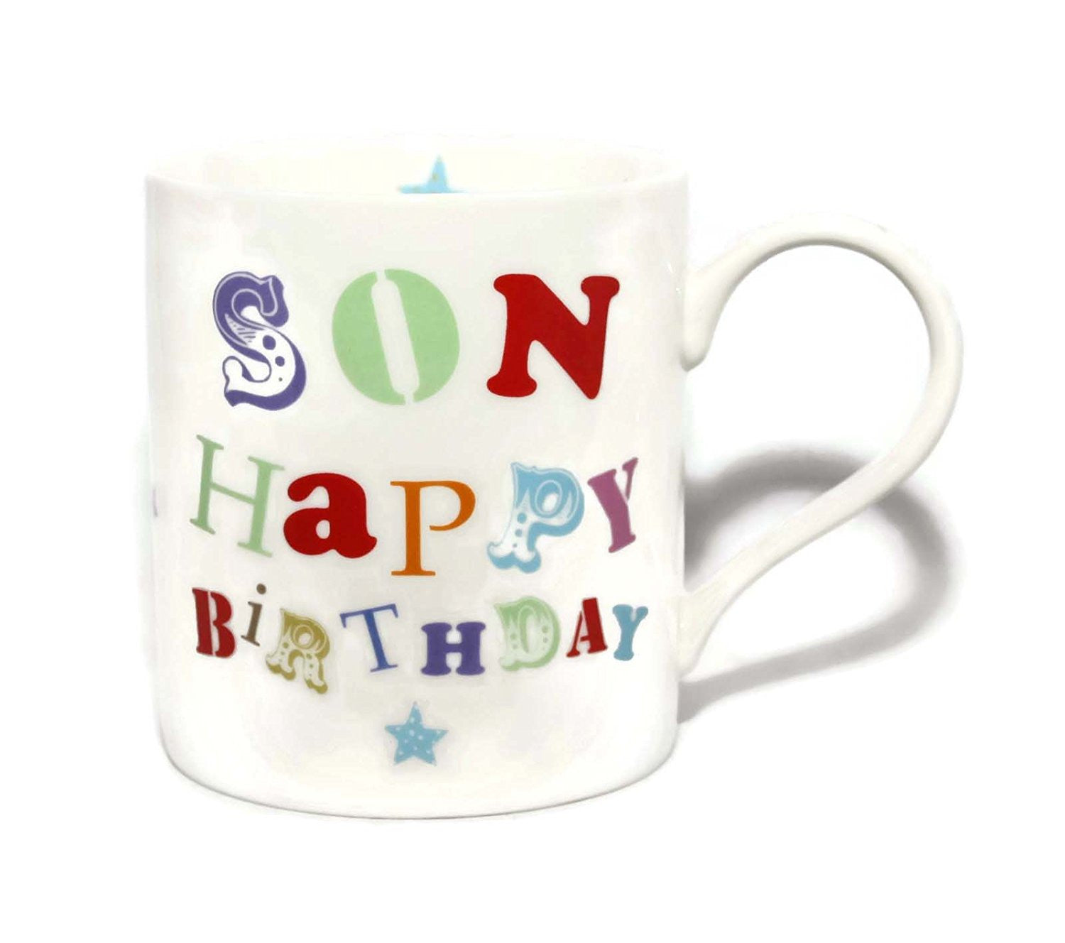 Son Happy Birthday China Gift Mug - hanrattycraftsgifts.co.uk