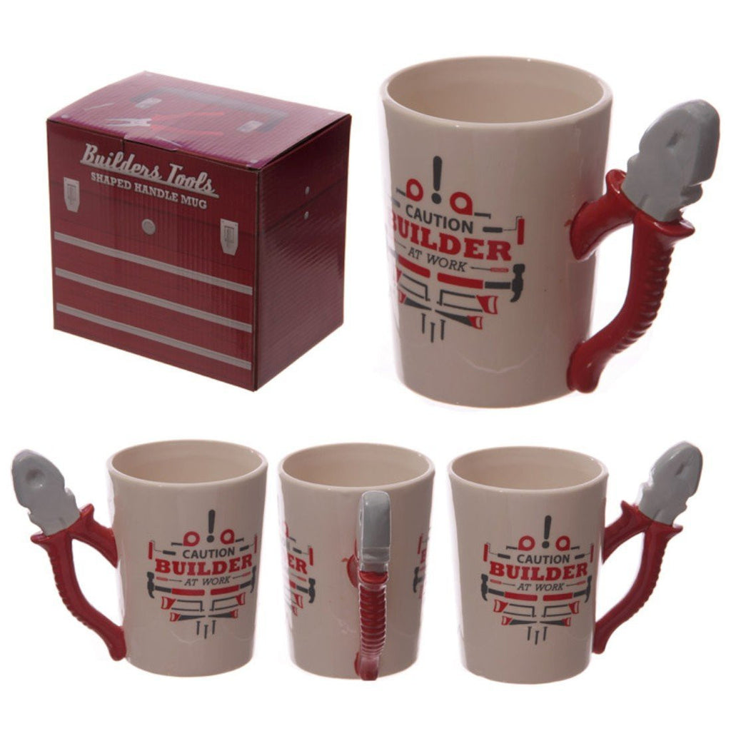 Funky Builders Pliers Shaped Handle Ceramic Mug Christmas Gift Idea - hanrattycraftsgifts.co.uk