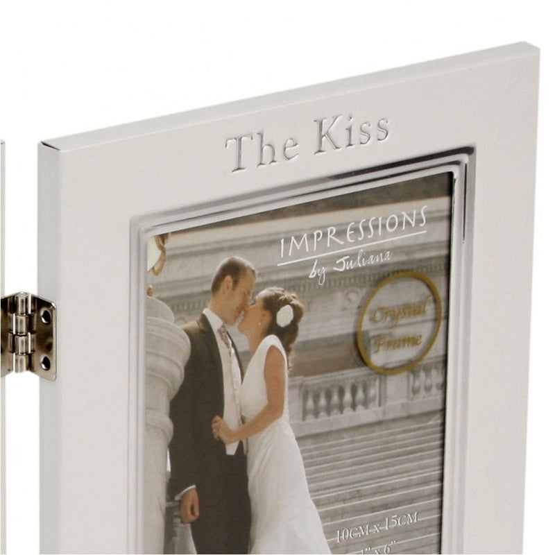 Juliana Wedding Aluminium Triple Frame - Ring/Couple/Kiss - hanrattycraftsgifts.co.uk