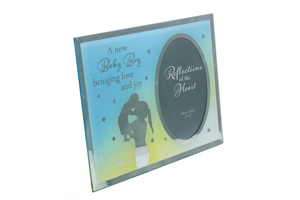 Baby Boy Sentiment - Bringing Love and Joy photo frame gift - hanrattycraftsgifts.co.uk