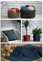 King Cole 4341 Knitting Pattern Storage Baskets, Cushion Covert, Plant Pot Covers and Rug to Knit in King Cole Raffia - hanrattycraftsgifts.co.uk